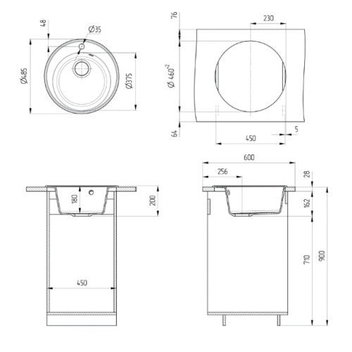 Кухонная мойка Maunfeld Medusa 485 MFQS-485DGR