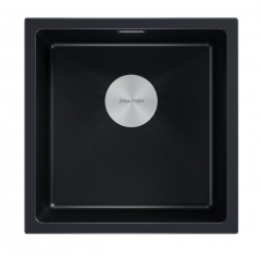 Кухонная мойка Paulmark IT-Granit Lumi 45 Uni LU45-BLM (черный/черный металлик)