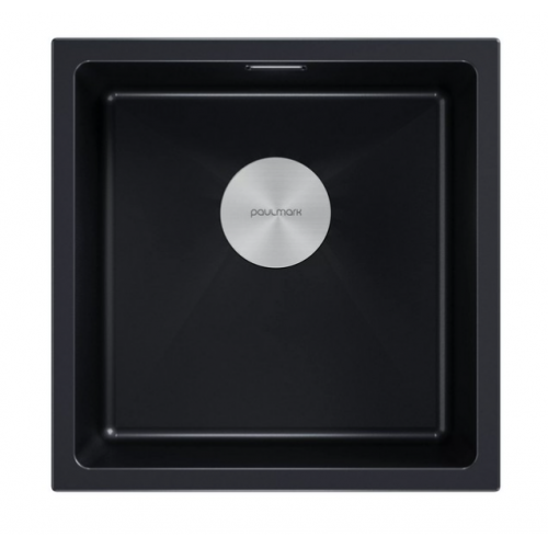 Кухонная мойка Paulmark IT-Granit Lumi 45 Uni LU45-BLM (черный/черный металлик)
