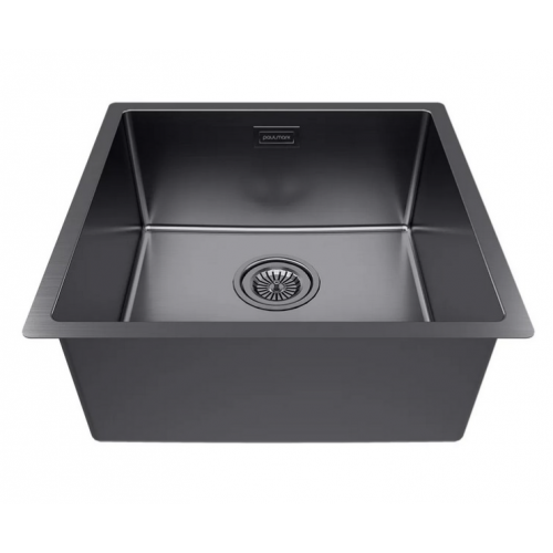 Кухонная мойка Paulmark Lassan 44 UNI LA44-GM (черный/вороненая сталь)