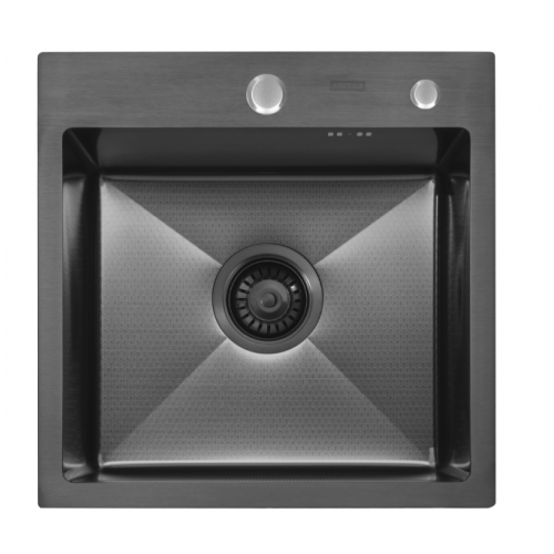 Кухонная мойка ARFEKA ECO AR 450*450 BLACK PVD NANO DECOR (настольная)