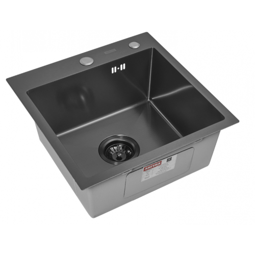 Кухонная мойка ARFEKA ECO AR 450*450 BLACK PVD NANO DECOR MILLET GRAINS (настольная)