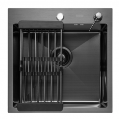 Кухонная мойка ARFEKA ECO AR мойка 500*500, коландер, дозатор BLACK DECOR MILLET GRAINS