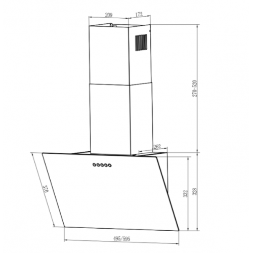Вытяжка Weissgauff Sigma 50 PB BL (черный)