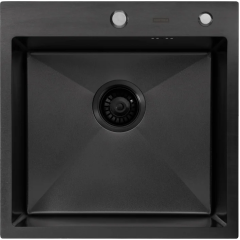Кухонная мойка ARFEKA Eco AR 500*500 Black PVD Nano Decor Volcanic Rock