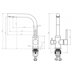 Смеситель AquaSanita Akvaduo 2663 L (steel)