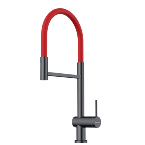 Смеситель Omoikiri Kanto-2 Plus-SB-GM-R (латунь/вороненая сталь/красный)