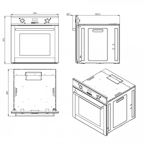 Духовой шкаф ZorG Technology BE6 BL+BP6 FDW BL