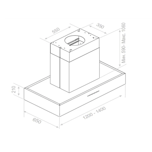 Вытяжка Pando I-1001/140 IX 1250 ECO SEC 008558