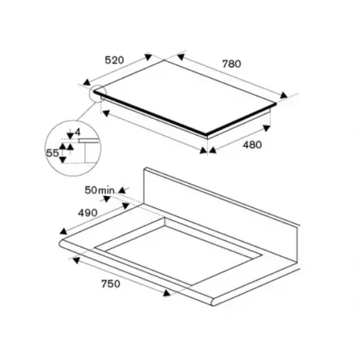 Варочная панель Bertazzoni P786IM3B2NE