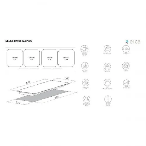 Варочная панель Elica Ratio 874 Slim BL
