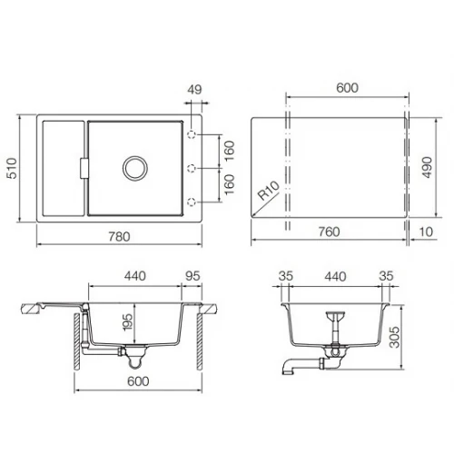 Кухонная мойка Schock Eton 60 D Small магма