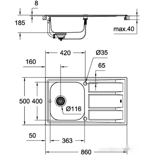 Кухонная мойка Grohe K400 31566SD0