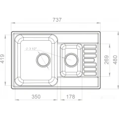 Кухонная мойка GranFest QUARZ Z-21K (серый)