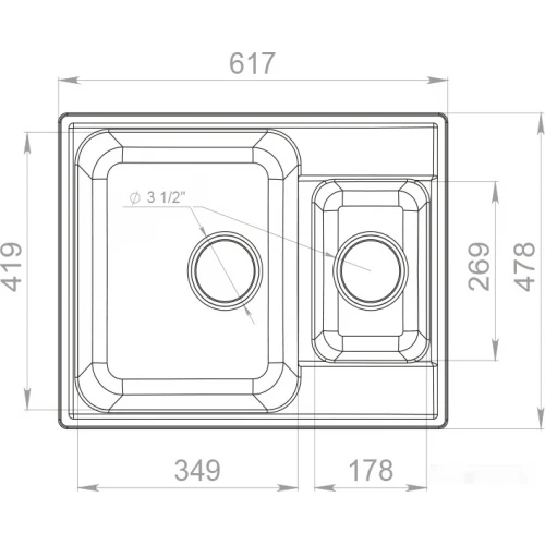 Кухонная мойка GranFest QUARZ Z-09 (черный)