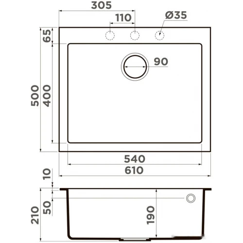 Кухонная мойка Omoikiri Bosen 61A GR