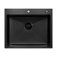 Кухонная мойка ARFEKA ECO AR 600*500 BLACK PVD NANO DECOR MILLET GRAINS