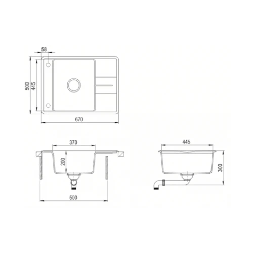 Кухонная мойка AquaSanita SQB102AW 601 black metallic