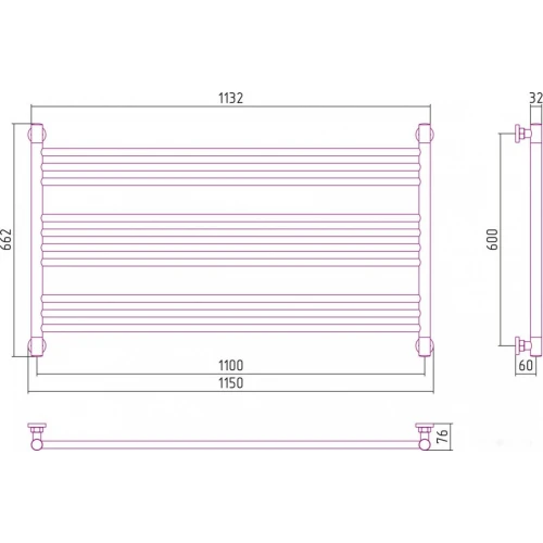 Полотенцесушитель Сунержа Богема L 600x1100 31-0202-6011