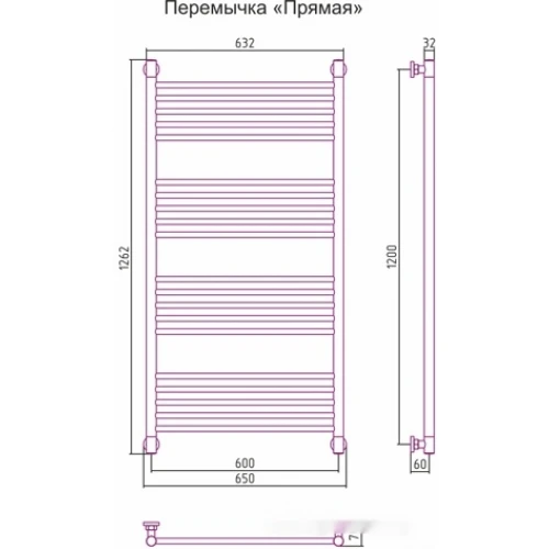 Полотенцесушитель Сунержа Богема+ 1200x600 00-0220-1260