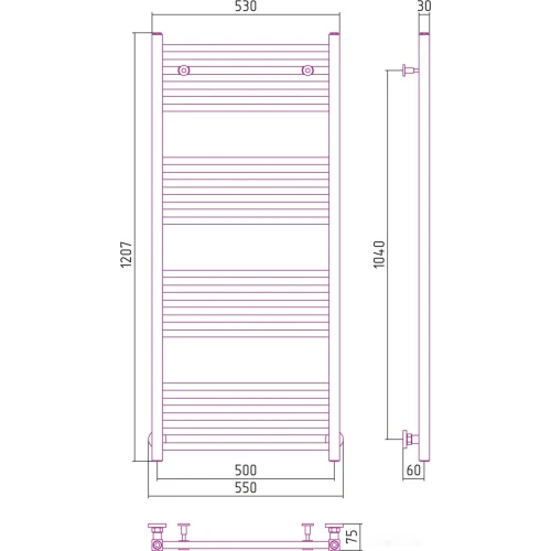 Полотенцесушитель Сунержа Модус 1200x500 00-0250-1250