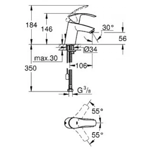 Смеситель Grohe Eurosmart New 33188002