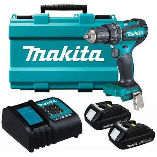 Ударная дрель-шуруповерт Makita DHP485SYE (с 2-мя АКБ, кейс)