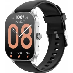 Умные часы Amazfit Pop 3S (серебристый, с силиконовым ремешком)